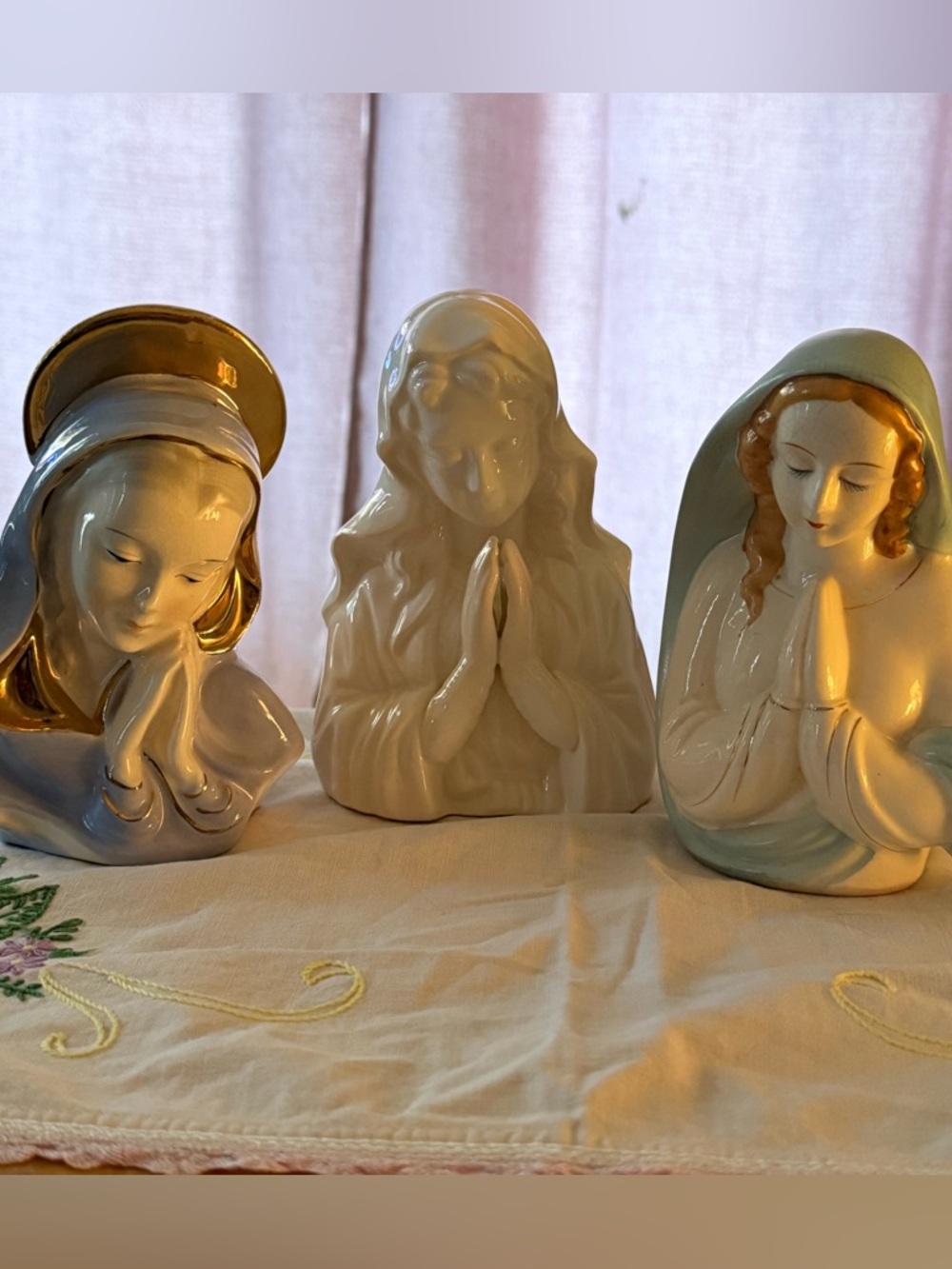 Madonna Planters Figural Vase Mary Praying Pottery Vase